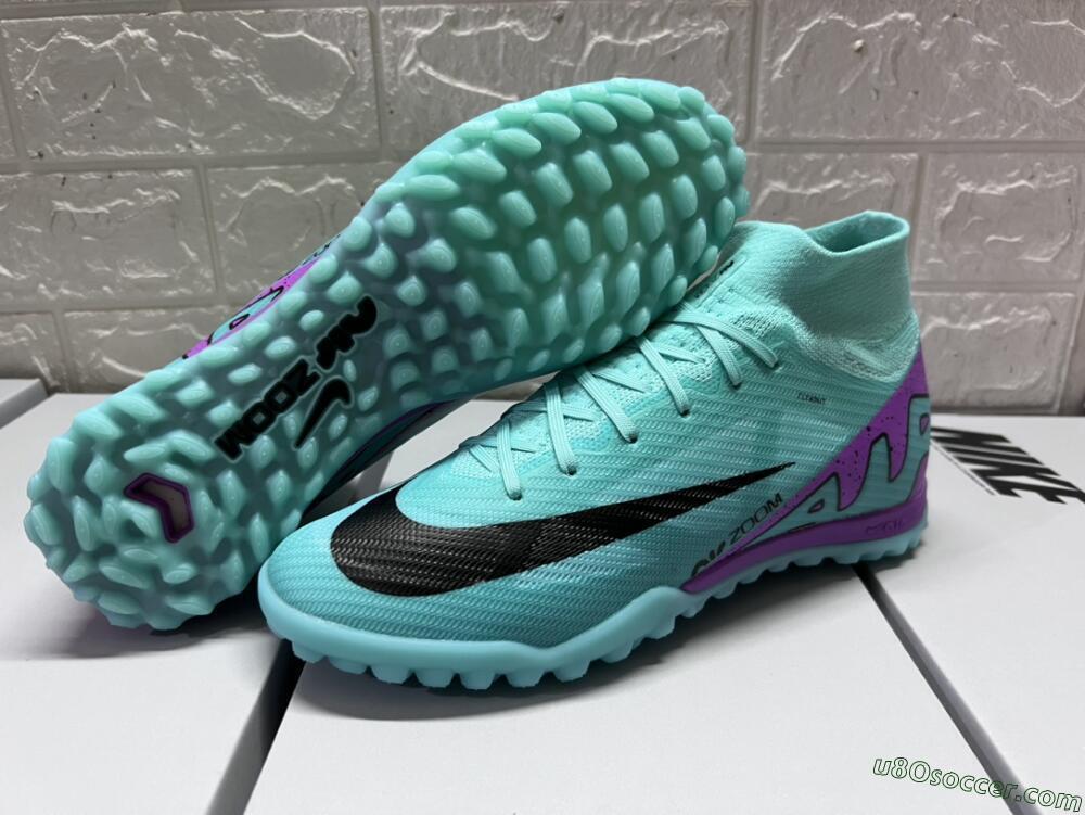 Nike Air Zoom Mercurial Superfly 9 Elite TF Artificial Turf Soccer Shoes - Blue/Black/Purple