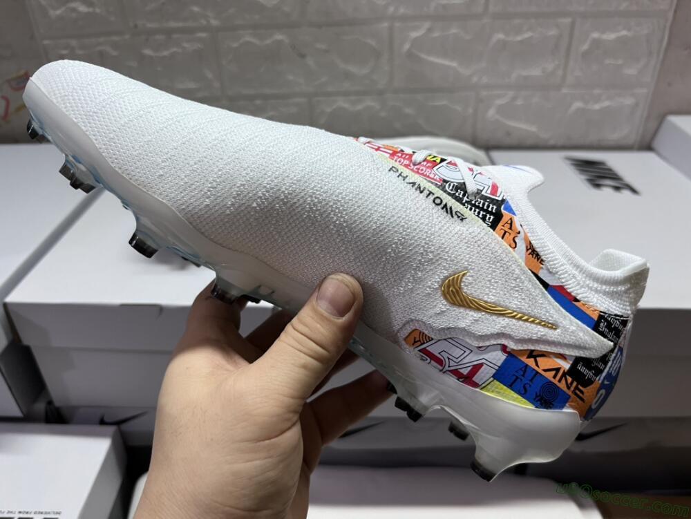 Harry Kane X Nike Phantom GX Elite FG Firm Ground Soccer Cleats - White/Rainbow