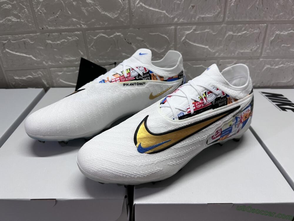 Harry Kane X Nike Phantom GX Elite FG Firm Ground Soccer Cleats - White/Rainbow