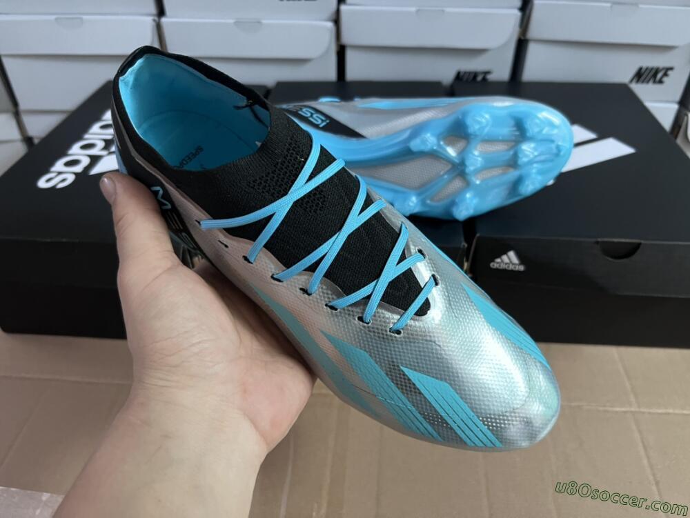 Adidas X Speedportal .1 2022 World Cup Boots FG Firm Ground Soccer Cleats - Silver/Blue/Black