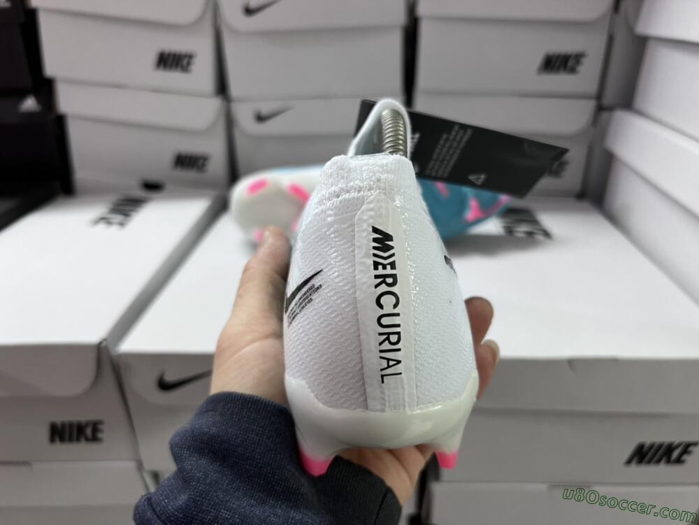 Nike Air Zoom Mercurial Vapor 15 Elite FG Firm Ground Soccer Cleats - White/Blue/Pink