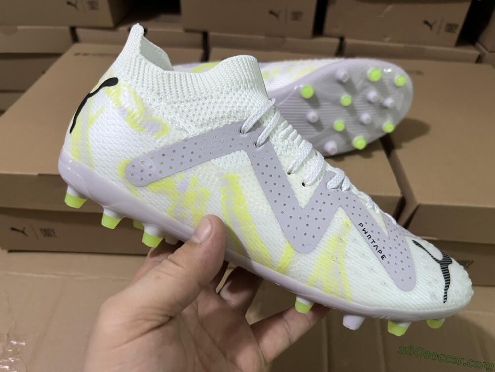 Puma Future Ultimate MG Multi Ground Soccer Cleats - White/Blue/Green