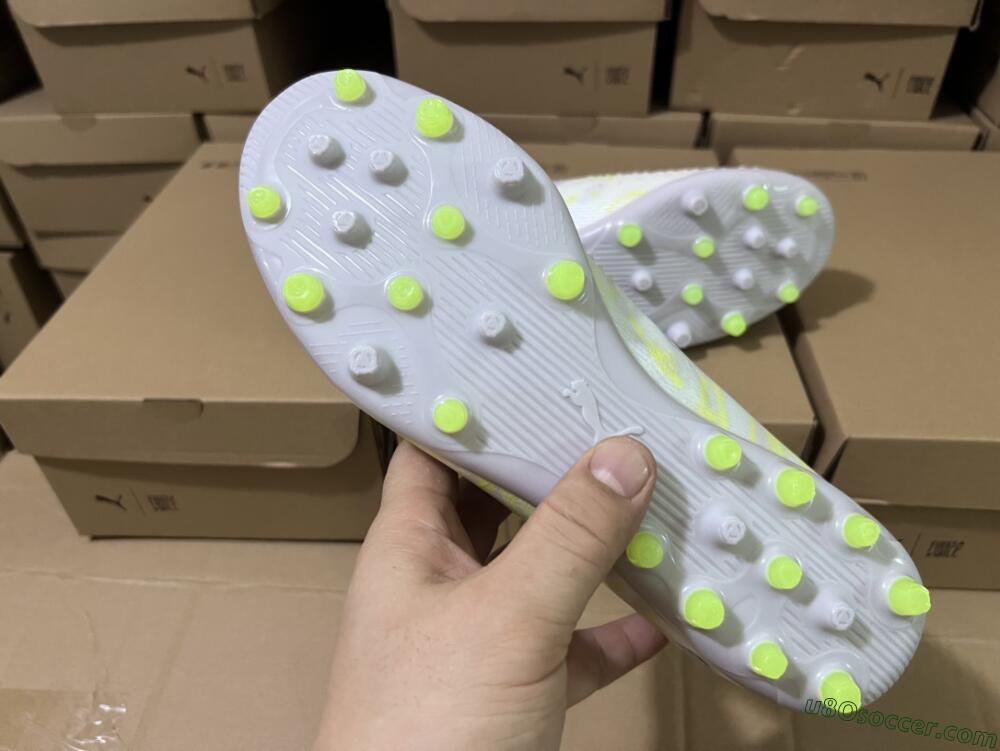 Puma Future Ultimate MG Multi Ground Soccer Cleats - White/Blue/Green