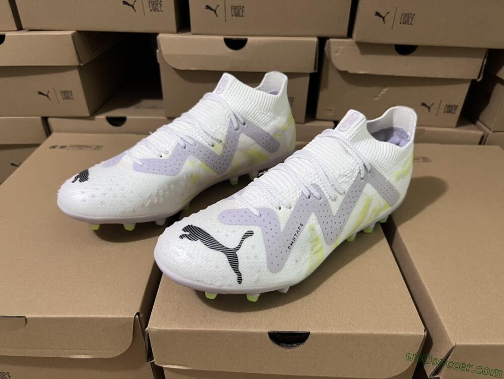 Puma Future Ultimate MG Multi Ground Soccer Cleats - White/Blue/Green
