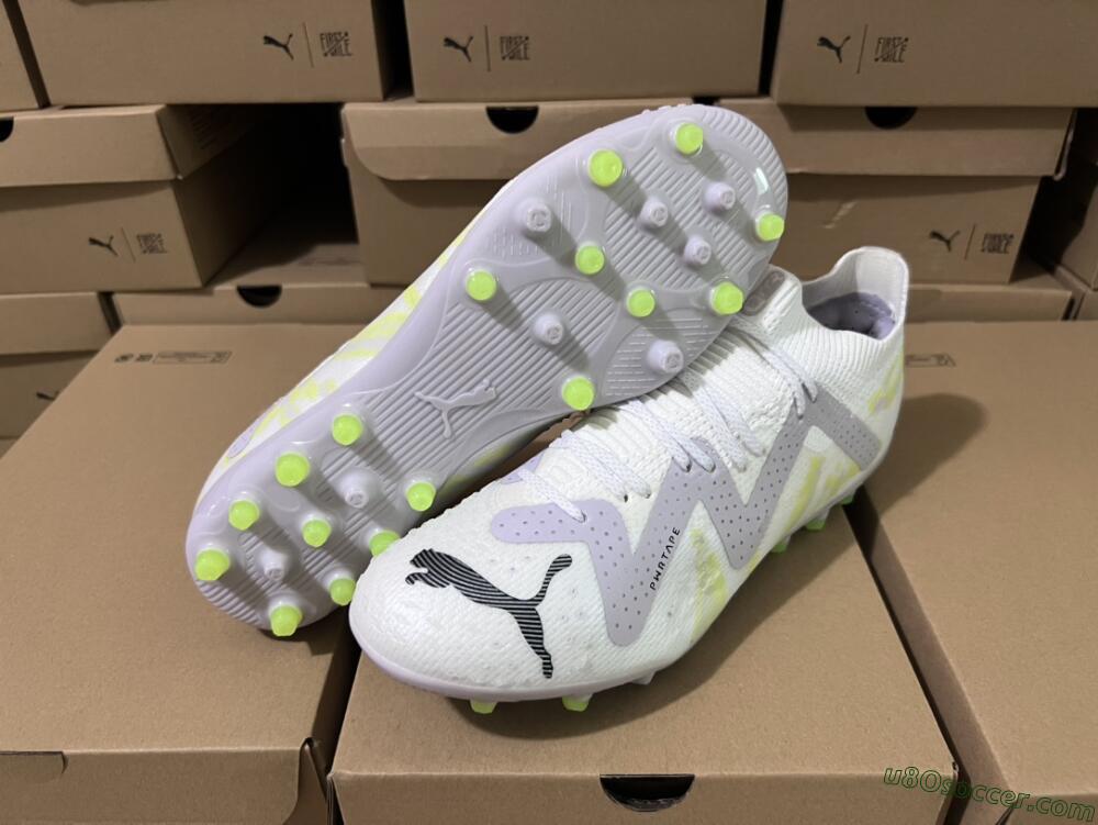Puma Future Ultimate MG Multi Ground Soccer Cleats - White/Blue/Green