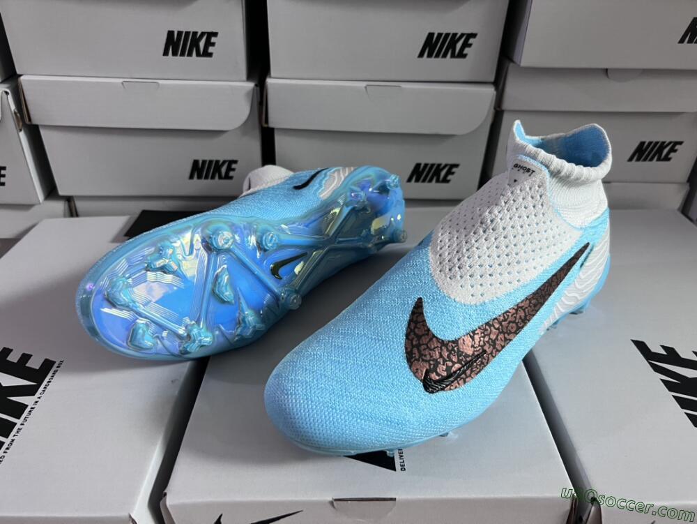Nike Phantom GX Elite DF FG Firm Ground Soccer Cleats - Blue/White/Black
