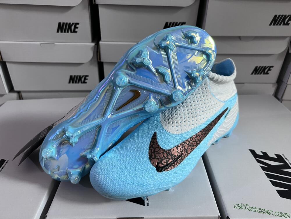 Nike Phantom GX Elite DF FG Firm Ground Soccer Cleats - Blue/White/Black