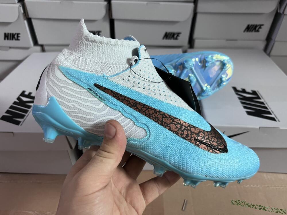 Nike Phantom GX Elite DF FG Firm Ground Soccer Cleats - Blue/White/Black