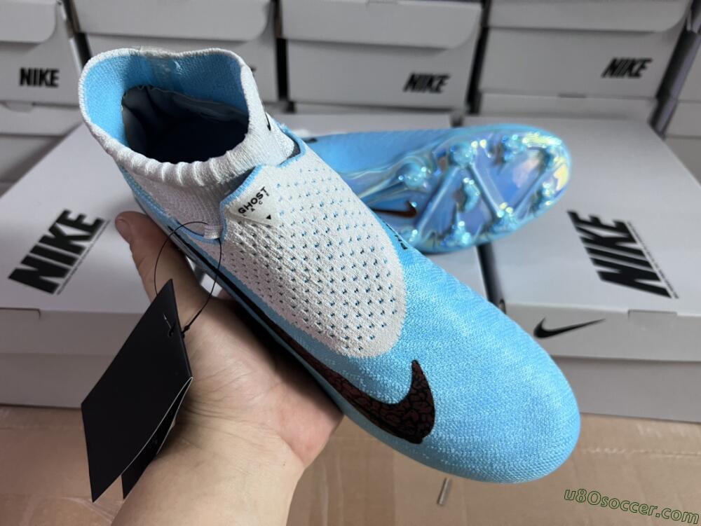 Nike Phantom GX Elite DF FG Firm Ground Soccer Cleats - Blue/White/Black