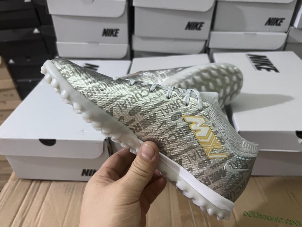 Nike Air Zoom Mercurial Vapor 15 Elite TF Artificial Turf Soccer Shoes - Silver/Gold