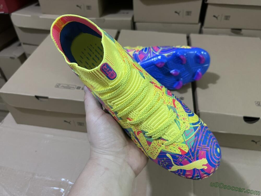 Puma Future Ultimate FG Firm Ground Soccer Cleats - Green/Blue/Pink
