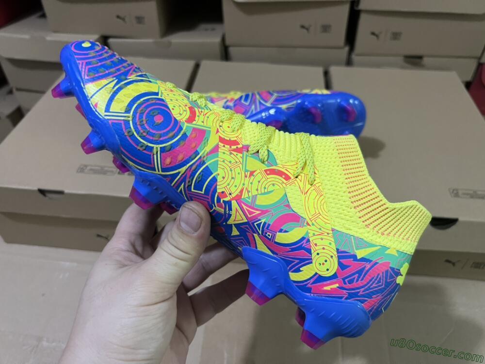 Puma Future Ultimate FG Firm Ground Soccer Cleats - Green/Blue/Pink