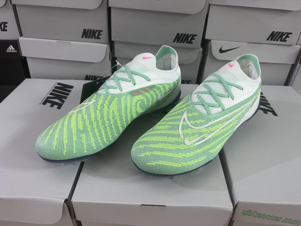 Nike Phantom GX Elite FG Firm Ground Soccer Cleats - Green/White/Blue
