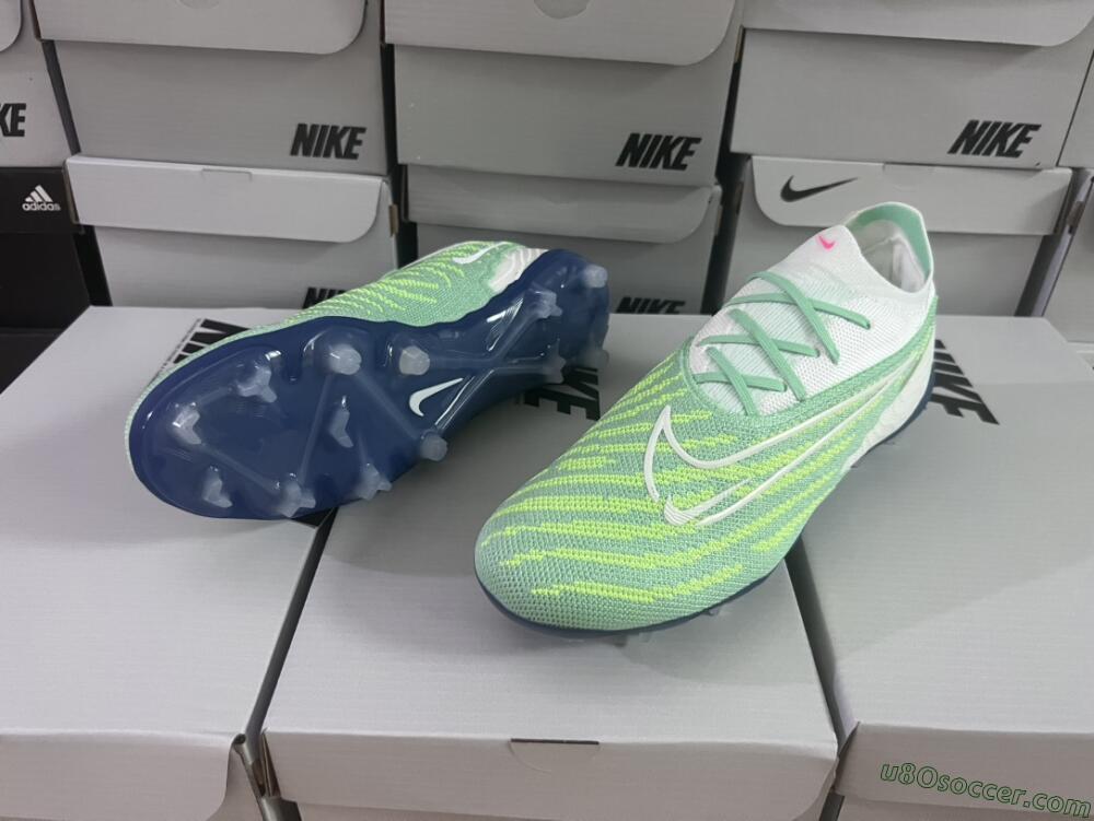Nike Phantom GX Elite FG Firm Ground Soccer Cleats - Green/White/Blue