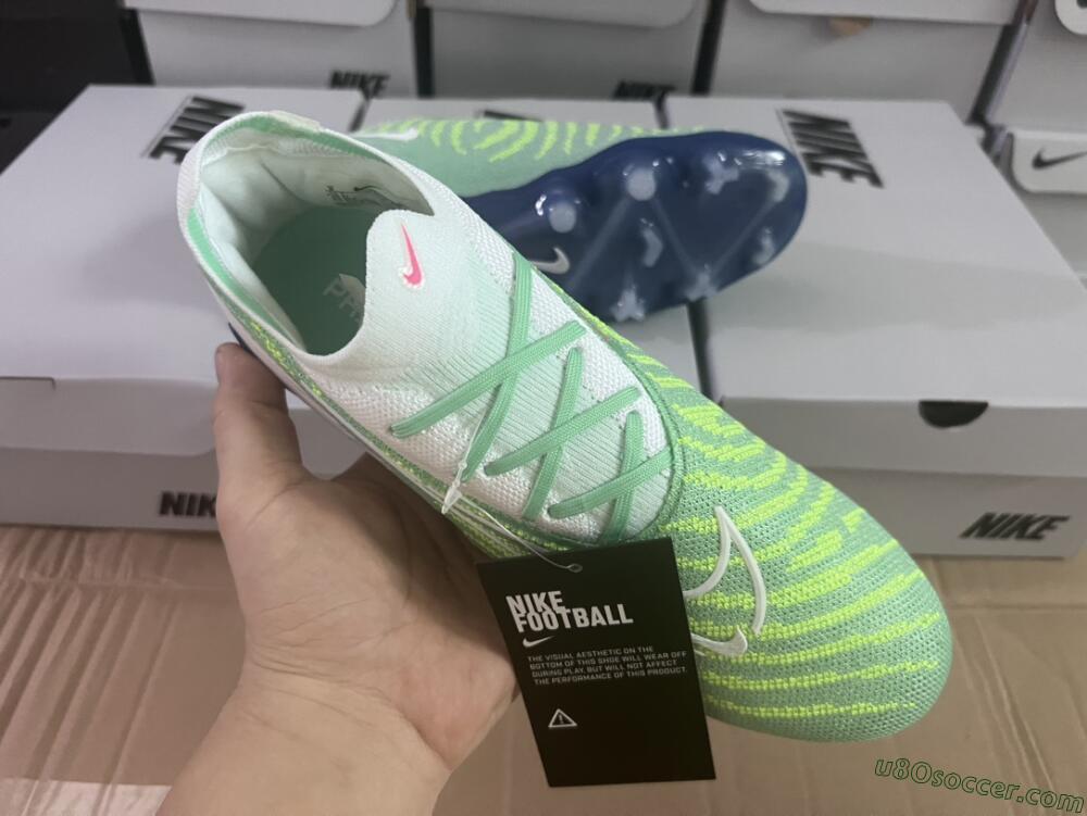 Nike Phantom GX Elite FG Firm Ground Soccer Cleats - Green/White/Blue
