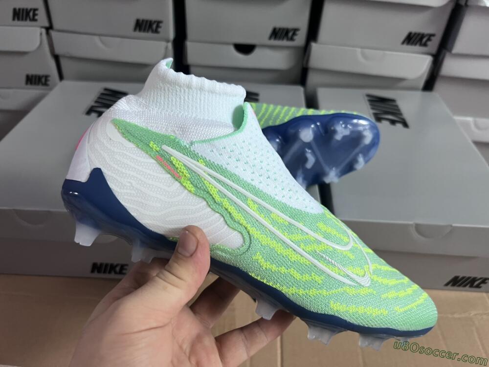 Nike Phantom GX DF Elite FG Firm Ground Soccer Cleats - Green/White/Blue