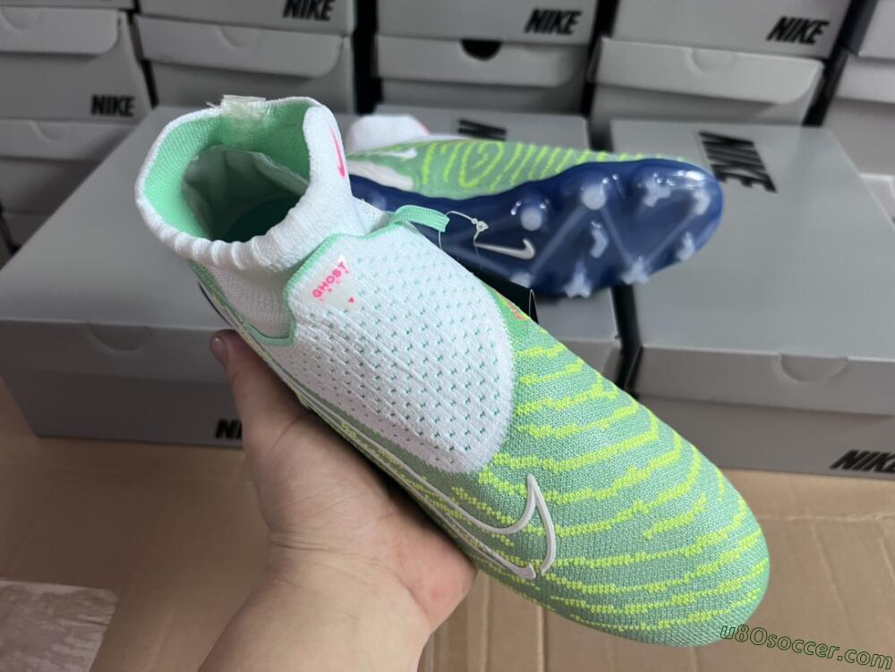 Nike Phantom GX DF Elite FG Firm Ground Soccer Cleats - Green/White/Blue