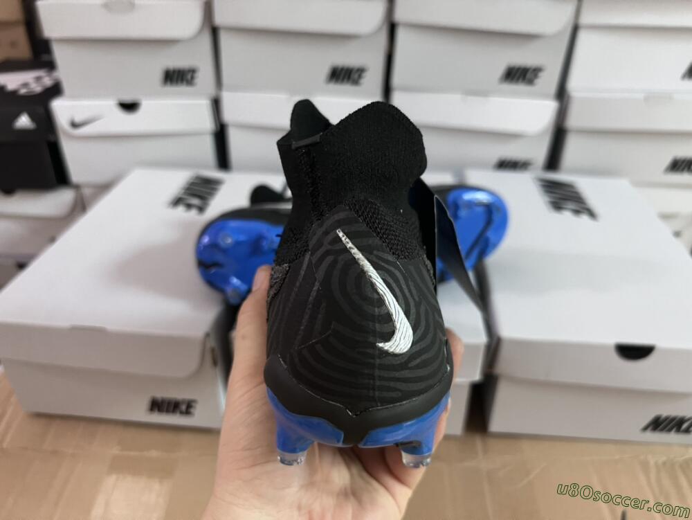 Nike Phantom GX Elite DF Link FG Firm Ground Soccer Cleats - Grey/Black/Blue