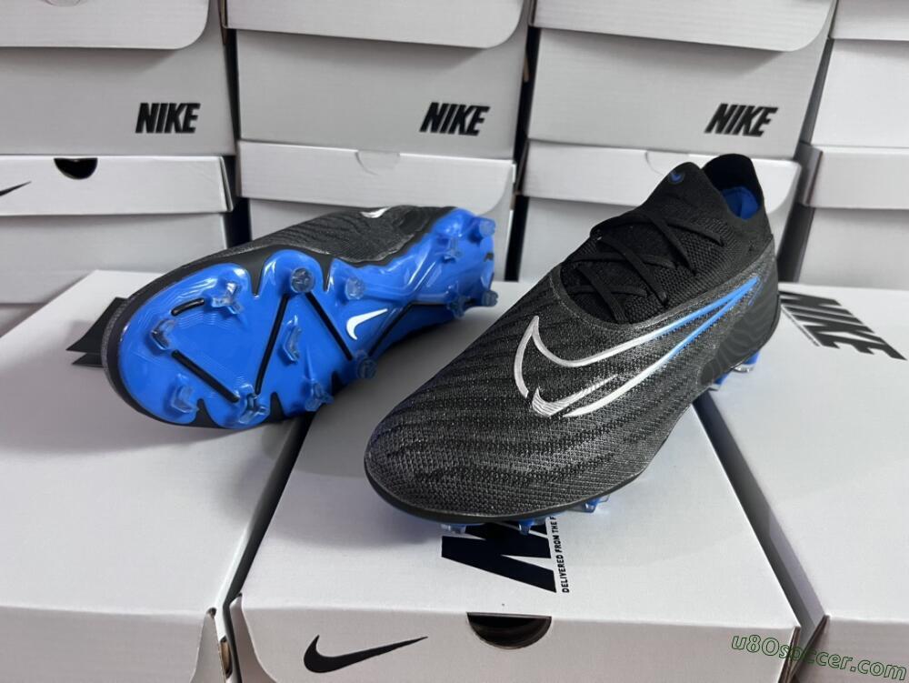 Nike Phantom GX Elite FG Firm Ground Soccer Cleats - Black/Grey/Blue
