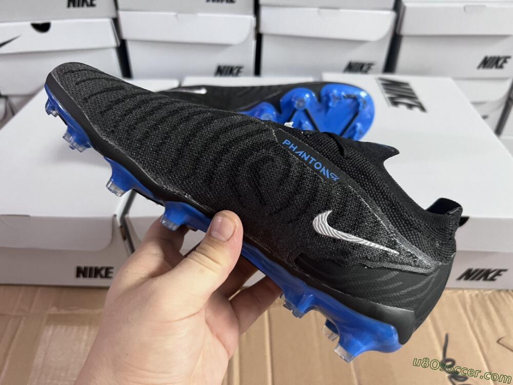 Nike Phantom GX Elite FG Firm Ground Soccer Cleats - Black/Grey/Blue