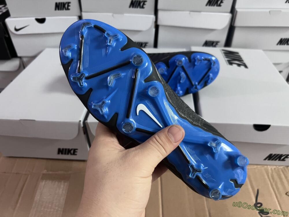 Nike Phantom GX Elite FG Firm Ground Soccer Cleats - Black/Grey/Blue