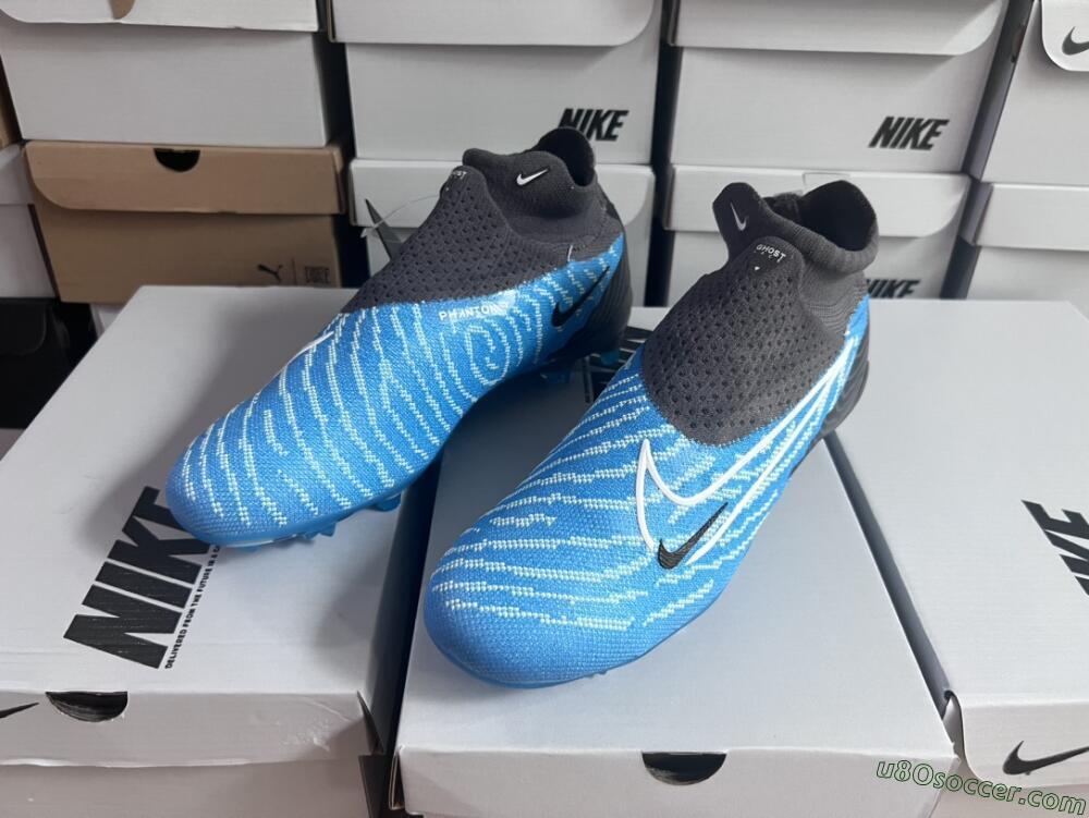 Nike Phantom GX DF Elite FG Firm Ground Soccer Cleats - Blue/White/Black