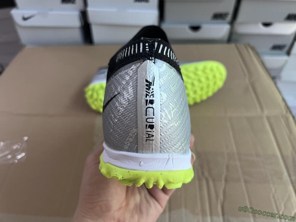 Nike Air Zoom Mercurial Vapor 15 Elite TF Artificial Turf Soccer Shoes - Silver/Green/Black
