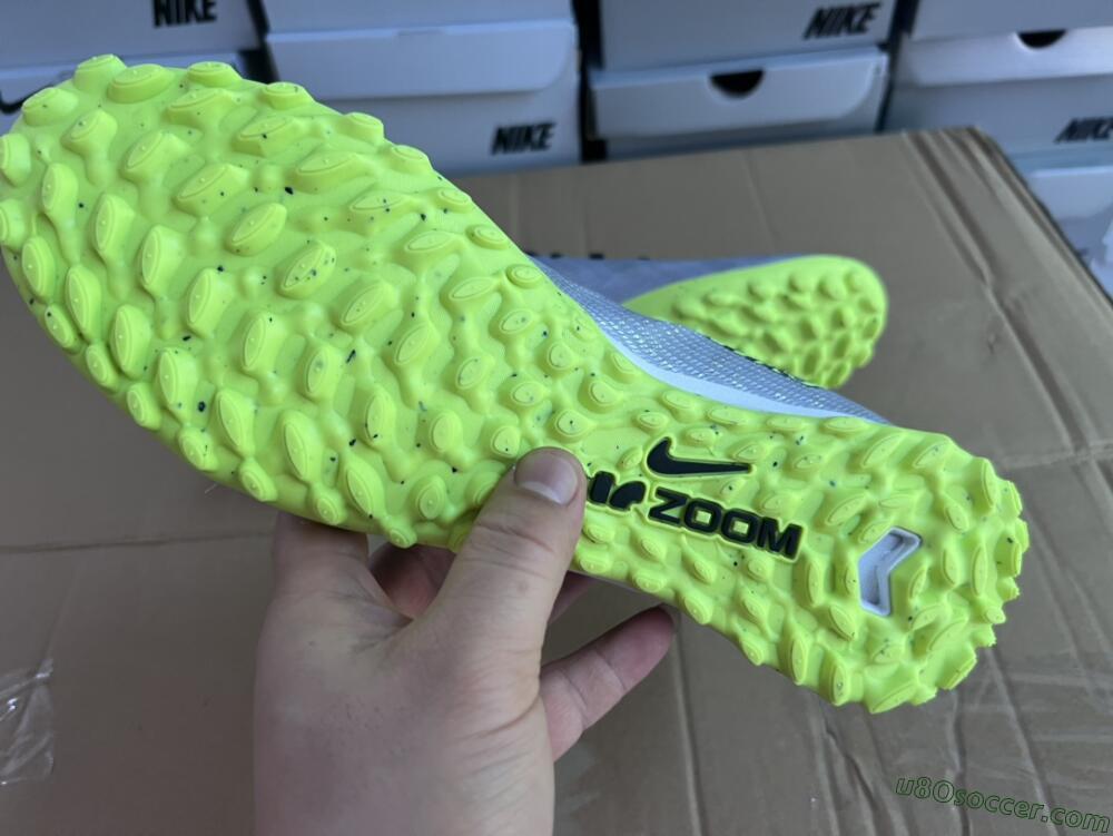 Nike Air Zoom Mercurial Vapor 15 Elite TF Artificial Turf Soccer Shoes - Silver/Green/Black