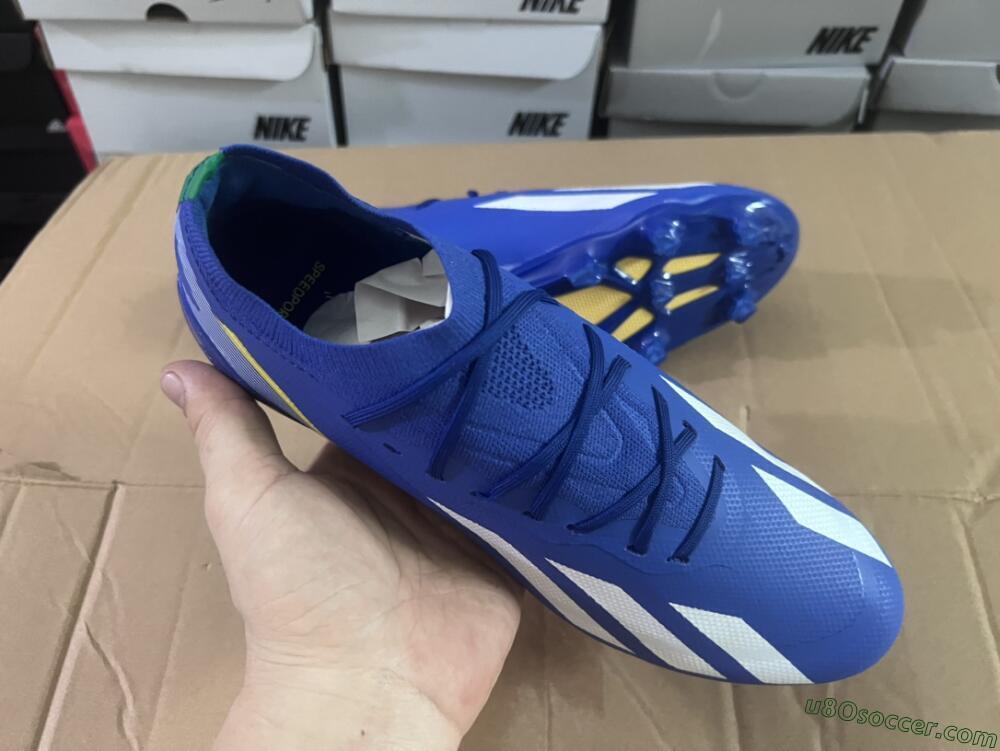 Adidas X Crazyfast.1 FG Firm Ground Soccer Cleats - Blue/White/Yellow