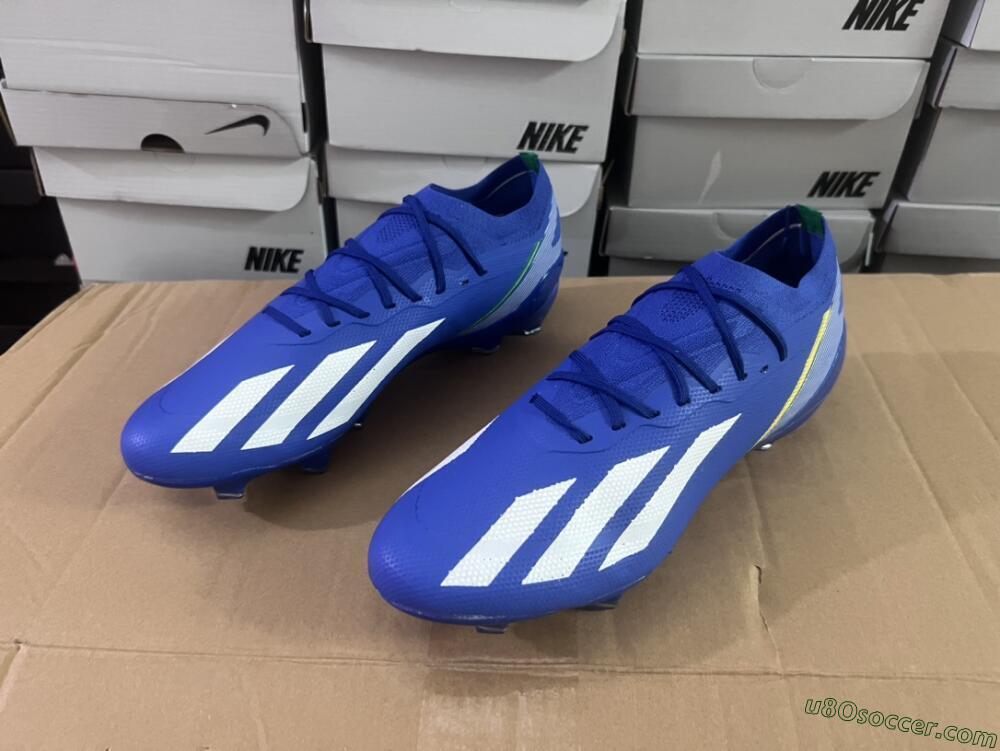 Adidas X Crazyfast.1 FG Firm Ground Soccer Cleats - Blue/White/Yellow