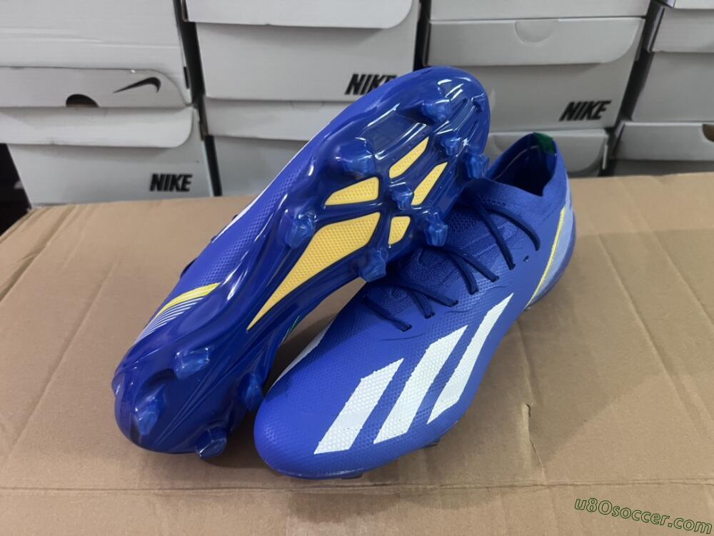 Adidas X Crazyfast.1 FG Firm Ground Soccer Cleats - Blue/White/Yellow