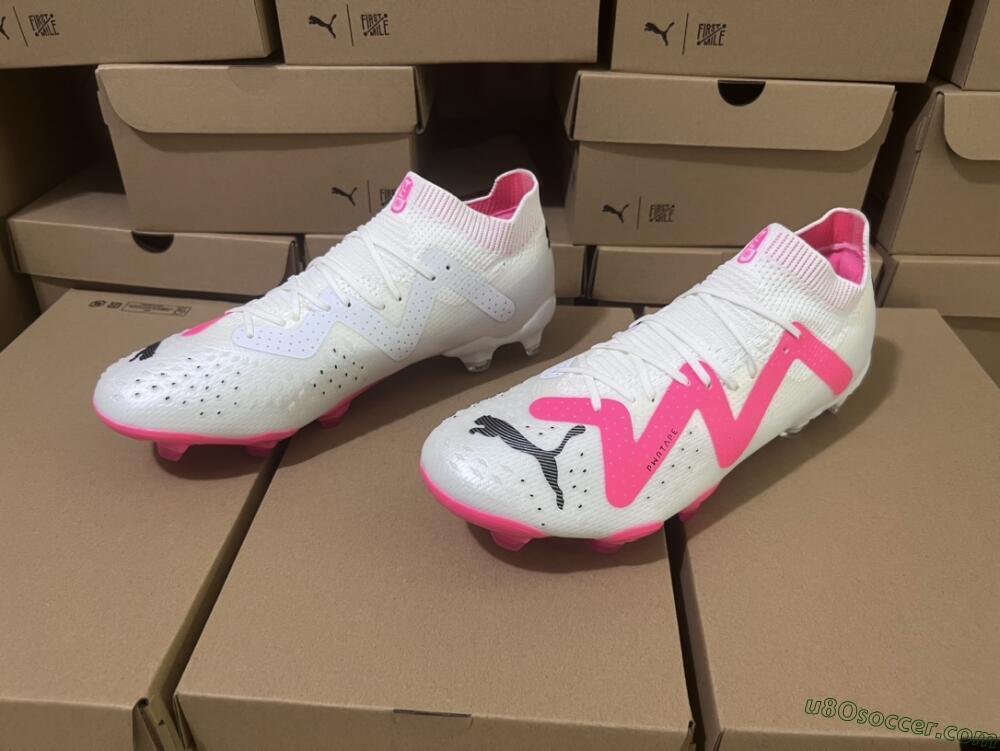 Puma Future Ultimate FG Firm Ground Soccer Cleats - White/Pink/Black