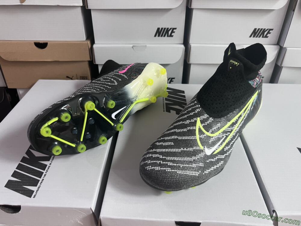 Nike Phantom GX Elite DF AG Artificial Grass Soccer Cleats - Black/Rainbow
