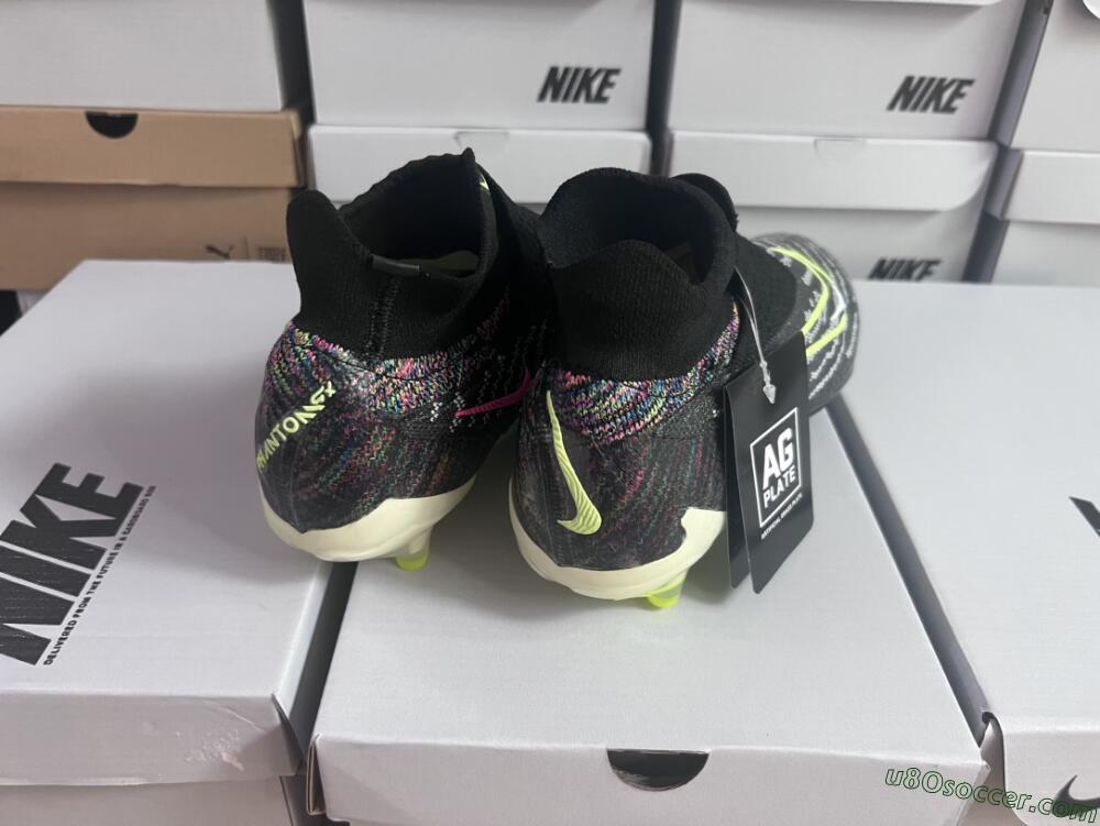Nike Phantom GX Elite DF AG Artificial Grass Soccer Cleats - Black/Rainbow