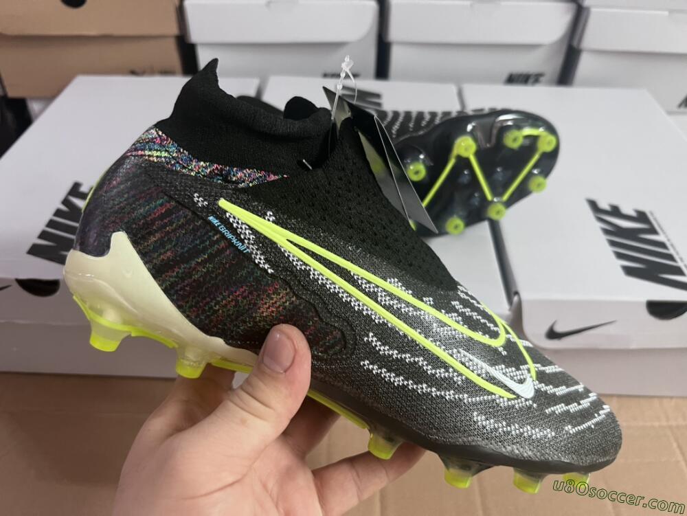 Nike Phantom GX Elite DF AG Artificial Grass Soccer Cleats - Black/Rainbow