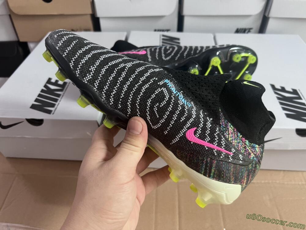Nike Phantom GX Elite DF AG Artificial Grass Soccer Cleats - Black/Rainbow