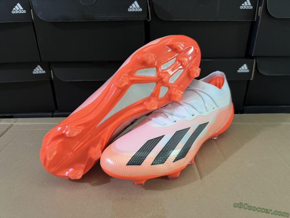 Adidas X Crazyfast.1 FG Firm Ground Soccer Cleats - White/Red/Black