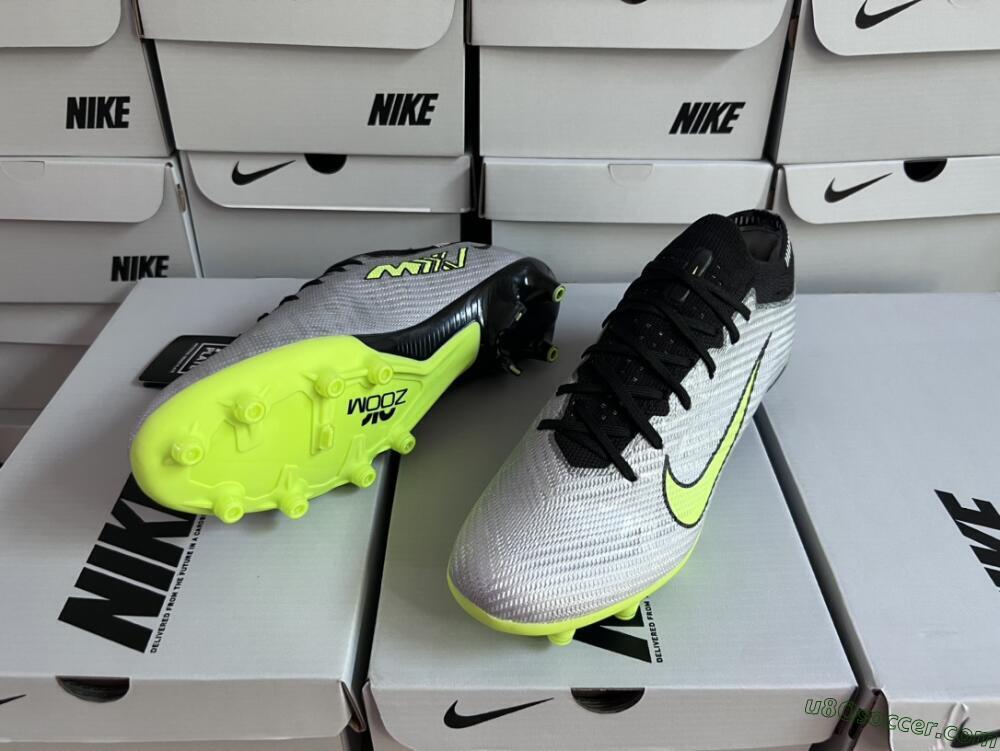 Nike Air Zoom Vapor 15 Elite SE AG Artificial Grass Soccer Cleats - Silver/Green/Black