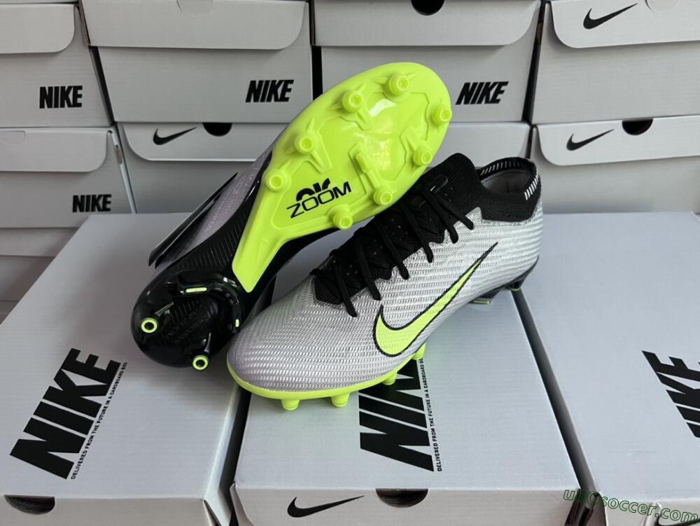 Nike Air Zoom Vapor 15 Elite SE AG Artificial Grass Soccer Cleats - Silver/Green/Black