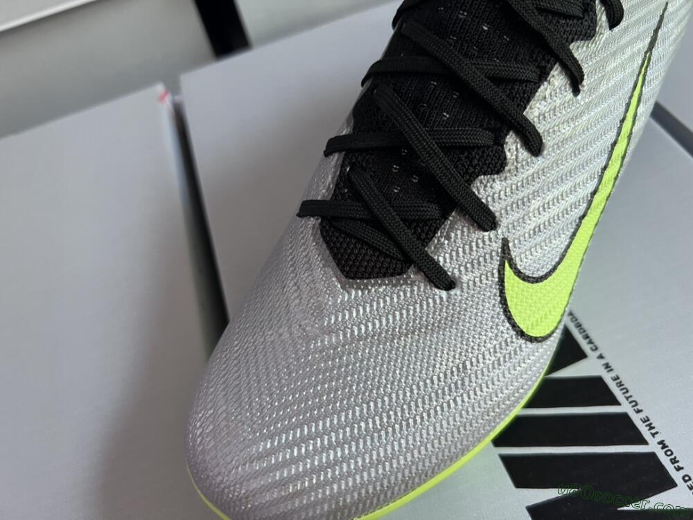 Nike Air Zoom Vapor 15 Elite SE AG Artificial Grass Soccer Cleats - Silver/Green/Black