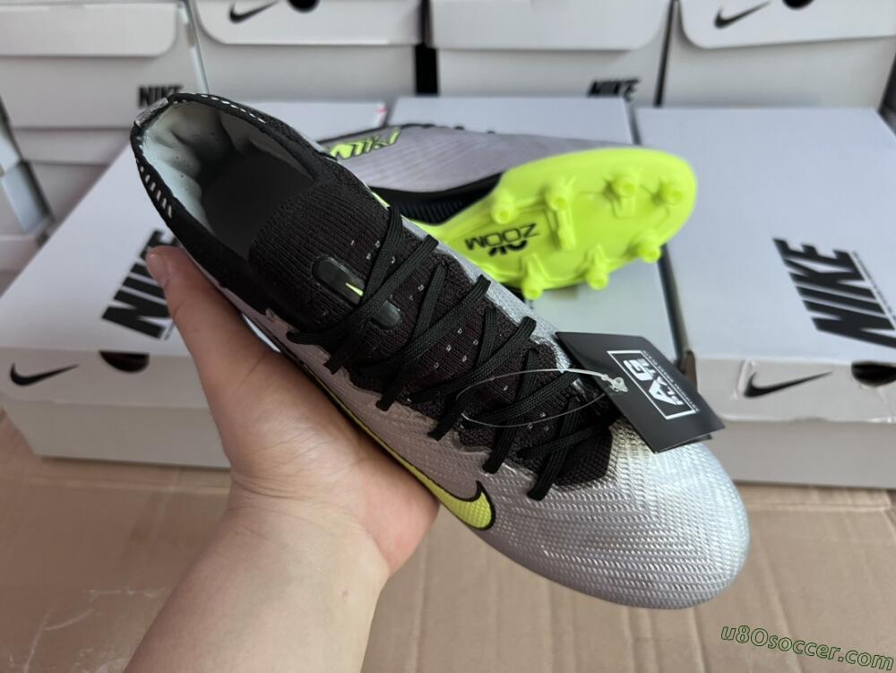 Nike Air Zoom Vapor 15 Elite SE AG Artificial Grass Soccer Cleats - Silver/Green/Black