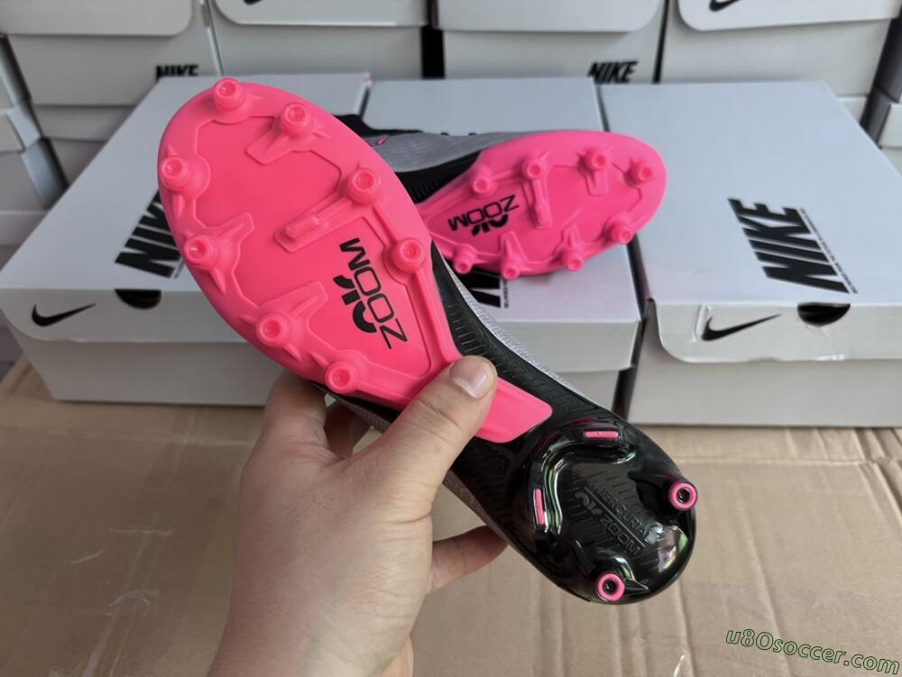 Nike Air Zoom Mercurial Superfly 9 Elite AG Artificial Grass Soccer Cleats - Sliver/Pink/Black