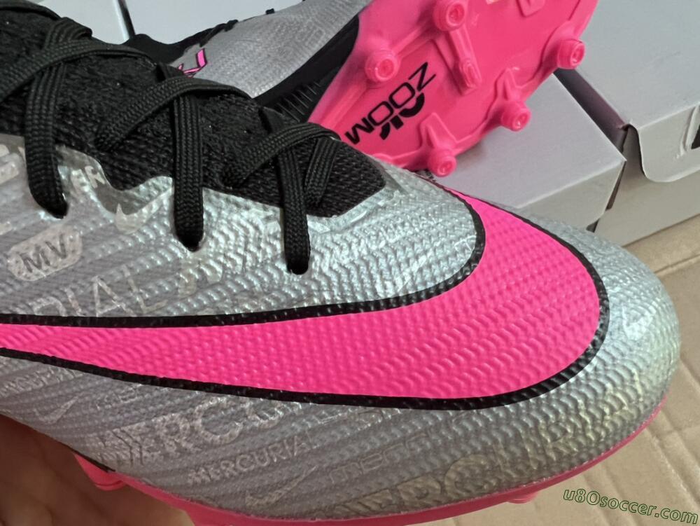Nike Air Zoom Mercurial Superfly 9 Elite AG Artificial Grass Soccer Cleats - Sliver/Pink/Black
