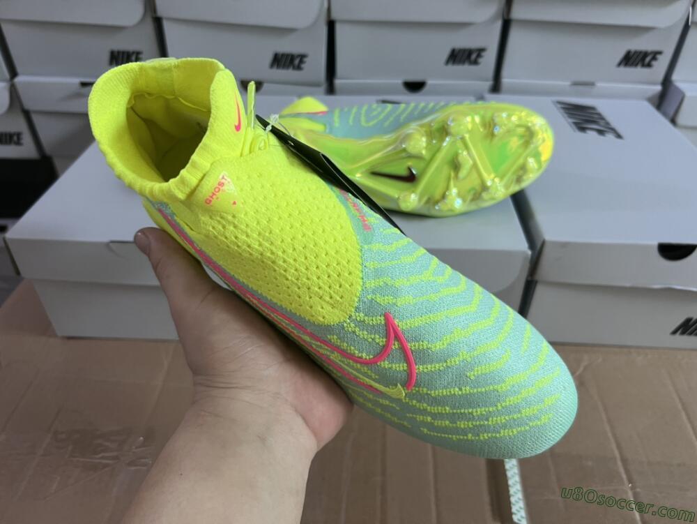 Nike Phantom GX Elite DF FG Firm Ground Soccer Cleats - Blue/Green/Pink