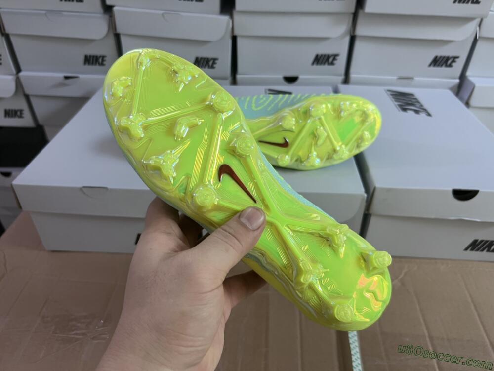 Nike Phantom GX Elite DF FG Firm Ground Soccer Cleats - Blue/Green/Pink