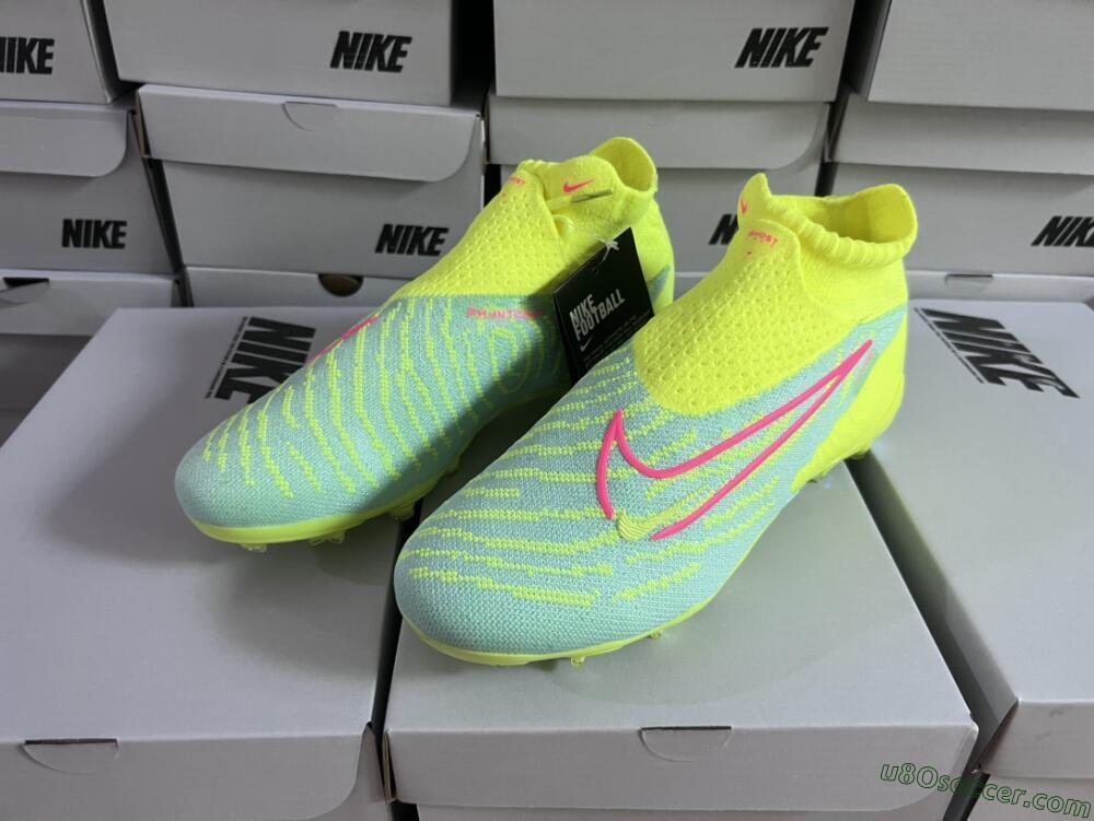 Nike Phantom GX Elite DF FG Firm Ground Soccer Cleats - Blue/Green/Pink