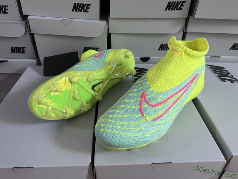 Nike Phantom GX Elite DF FG Firm Ground Soccer Cleats - Blue/Green/Pink