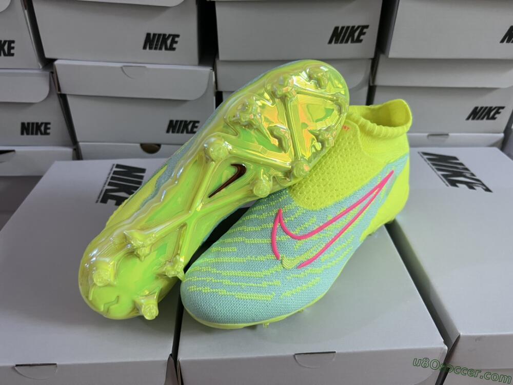 Nike Phantom GX Elite DF FG Firm Ground Soccer Cleats - Blue/Green/Pink