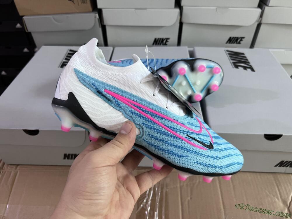 Nike Phantom GX Elite AG Artificial Grass Soccer Cleats - Blue/Pink/White