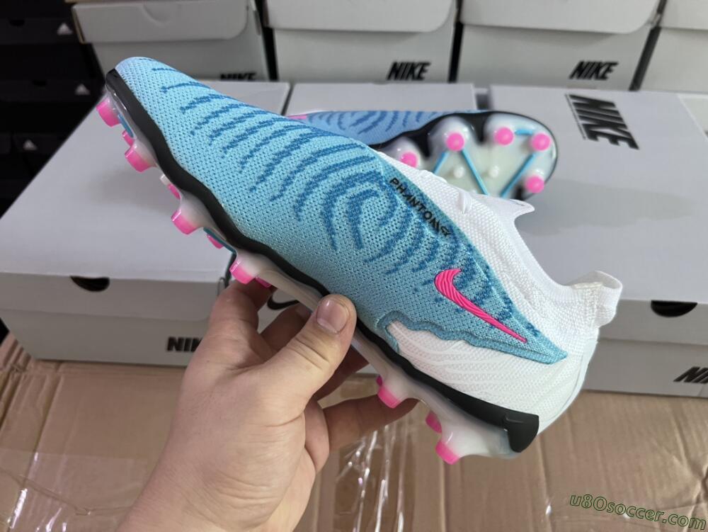 Nike Phantom GX Elite AG Artificial Grass Soccer Cleats - Blue/Pink/White